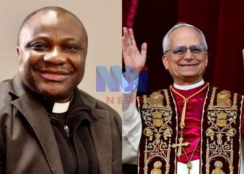 Fr. Muma and Pope Francis - Pope's Visit to Cameroon