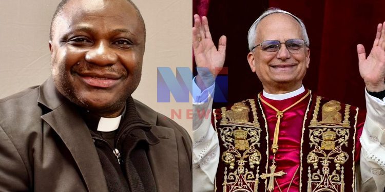 Fr. Muma and Pope Francis - Pope's Visit to Cameroon