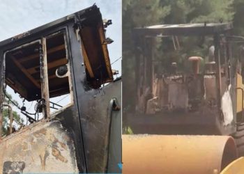 Road project halted because of Ambazonia separatist attack on equipment