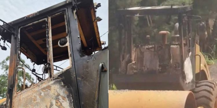 Road project halted because of Ambazonia separatist attack on equipment