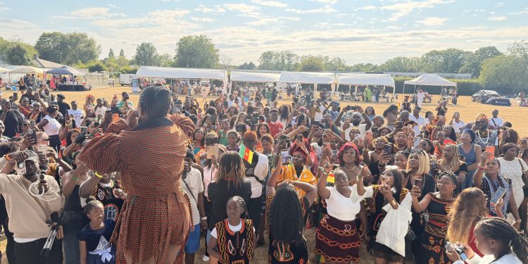 Cameroonian Artist, Mary Asaba performing in front of hundreds at the first edition of CICFEST in Milton Keynes, UK