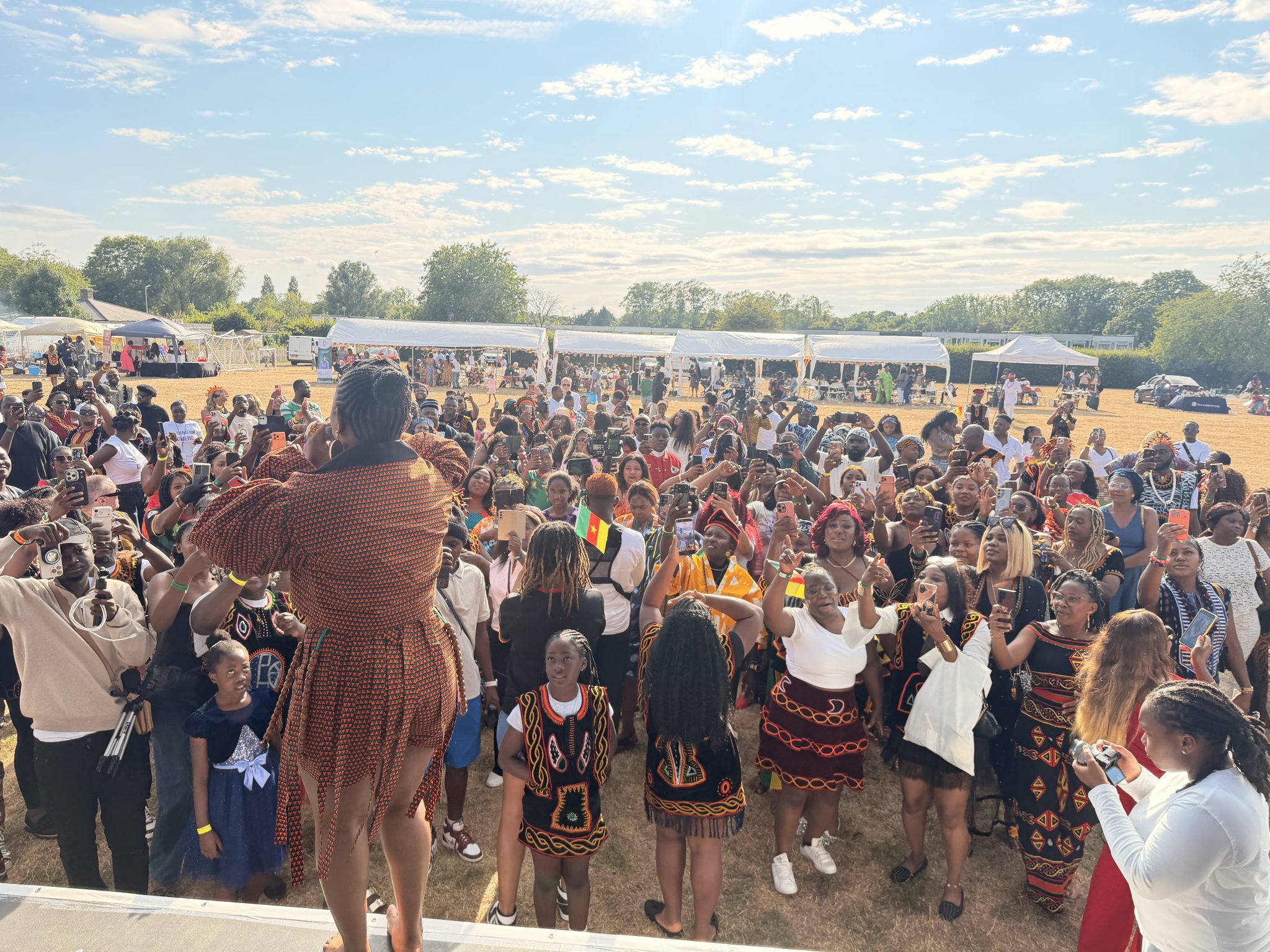 Cameroonian Artist, Mary Asaba performing in front of hundreds at the first edition of CICFEST in Milton Keynes, UK