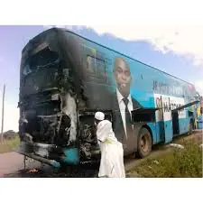 Serge Espoir's bus caught fire few days to presidential elections
