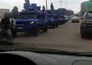 Soldiers Parading the streets in Cameroon