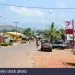 Main Street Of Ndop A Small Town In Cameroon With A Total Petrol Station F0JN69