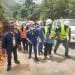 NGANOU DJOUMESSI 
 inspectant les travaux de réhabilitation de la côte de Nkan et le traitement des points critiques de la section Inyouha Ngambè cote de Nkan longue de 20 km.