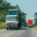 Des camions de transport de marchandises sur les routes du Cameroun. Crédit photo: Ada Mbita.