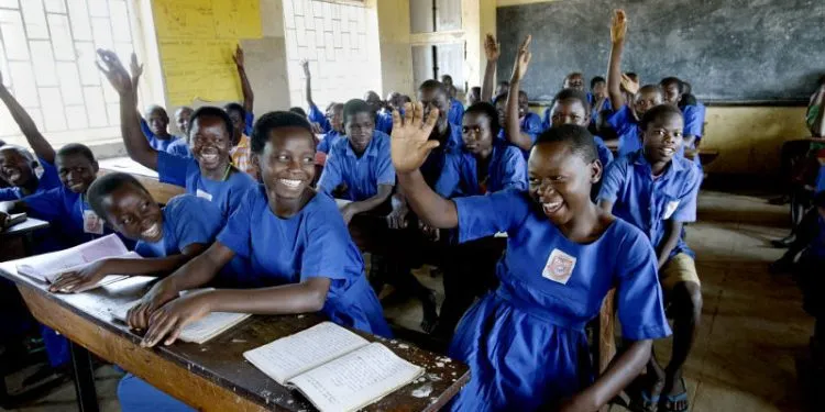 Girls Raise Their Hands In Response To The Question