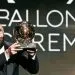 Real Madrid's French forward Karim Benzema receives the Ballon d'Or award during the 2022 Ballon d'Or France Football award ceremony at the Theatre du Chatelet in Paris on October 17, 2022. (Photo by FRANCK FIFE / AFP)