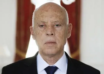 Kaïs Saïed, président de la République tunisienne depuis le 23 octobre 2019, photographié à l'Ambassade de Tunisie à Paris le 23 juin 2020 par Mathieu Zazzo