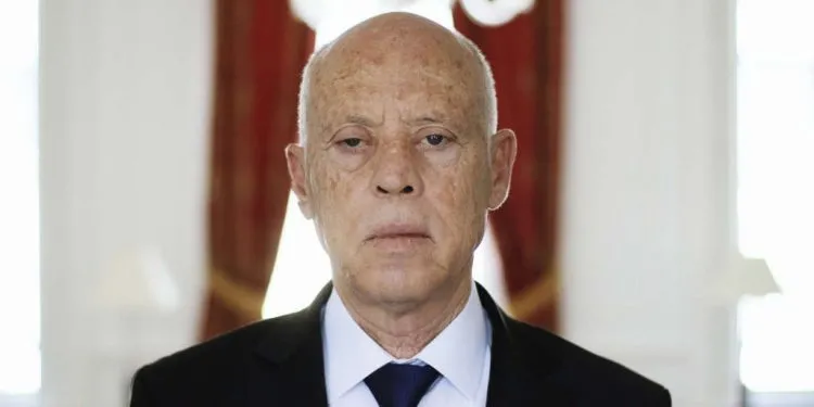 Kaïs Saïed, président de la République tunisienne depuis le 23 octobre 2019, photographié à l'Ambassade de Tunisie à Paris le 23 juin 2020 par Mathieu Zazzo