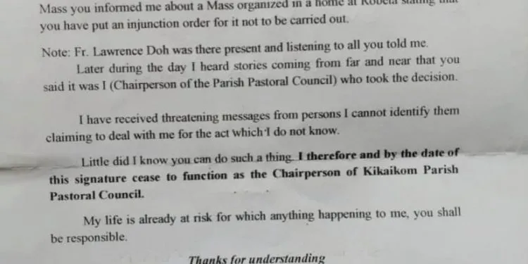 Priest in Bui receives death threats