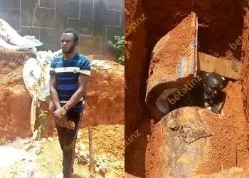 man digs our remains Cameroon
