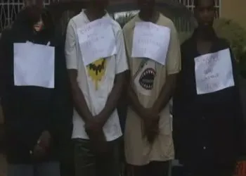 Gendarmes Catch Four Young Men