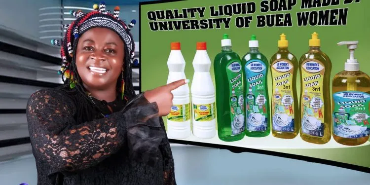 University women produce liquid soap, Buea Cameroon