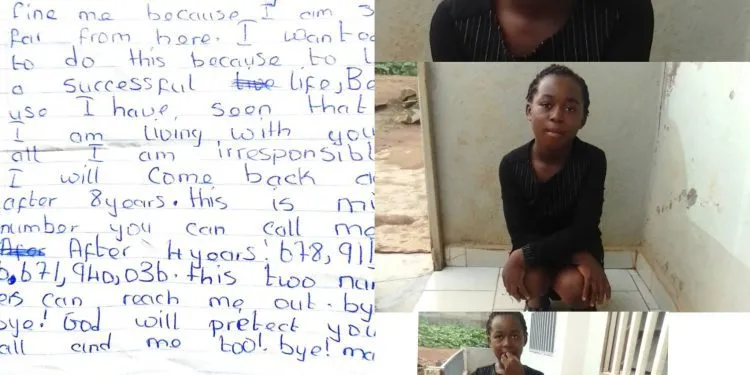 10 year old missing drops a letter in Bamenda