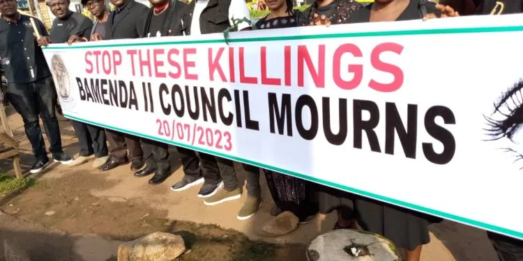 Protest against Nacho massacre going on in Bamenda