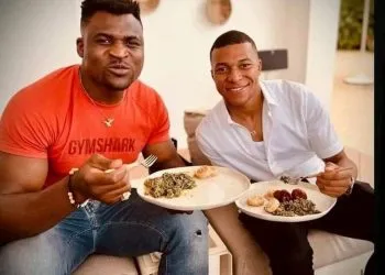 Francis Ngannou eats Ndole with Kylian Mbappe during first visit to Cameroon