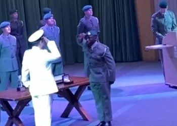 Young Cameroonian graduates as British Royal Marine Commando