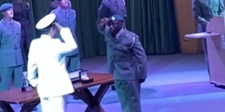 Young Cameroonian graduates as British Royal Marine Commando