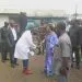 Secondary Education Minister Nalova Lyonga donates 10 MFCFA to Limbe flood victims.
