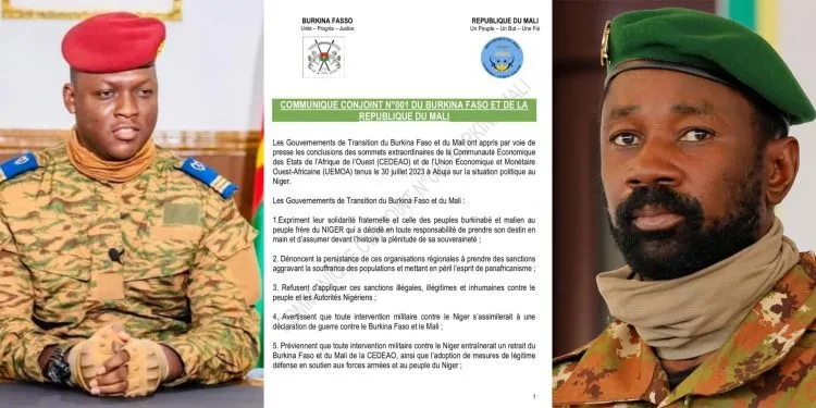 Burkina and Mali leaders pledge support to Niger