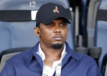 President of the Cameroon Football Federation Samuel Eto'o during the 2022 Women's Africa Cup of Nations match between Cameroon and Zambia held at the Mohammed V Stadium in Casablanca, Morocco on 03 July 2022 ©Alain Guy Suffo/Sports Inc - Photo by Icon sport