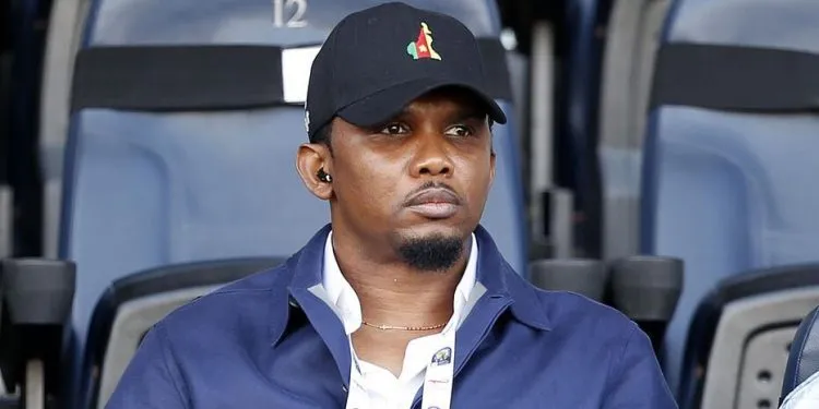 President of the Cameroon Football Federation Samuel Eto'o during the 2022 Women's Africa Cup of Nations match between Cameroon and Zambia held at the Mohammed V Stadium in Casablanca, Morocco on 03 July 2022 ©Alain Guy Suffo/Sports Inc - Photo by Icon sport