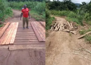 Broken bridge repaired in Menchum Valley after MMI post