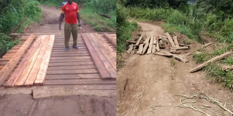 Broken bridge repaired in Menchum Valley after MMI post