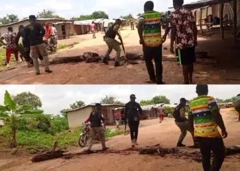 Images captured at the speed brake spot in the Ogoja refugee camp in Adagom 3. Nigerian security forces are dismounting the speedbrakes