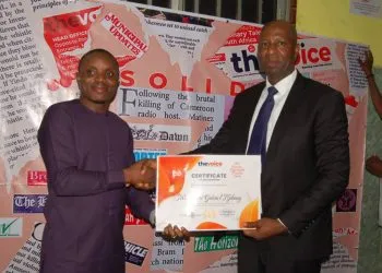 Smart Gabriel Njikang, also known as Ambassador, best pidgin newscaster in Cameroon
