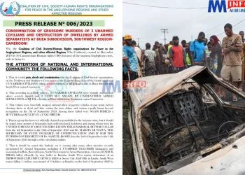CSO condemns attacks by separatists, calls on International Community to force government intervention