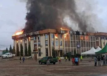 Fire outbreak at the Yaounde VI council building