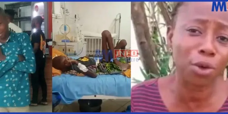 Lagos woman cries out following son's missing intestines