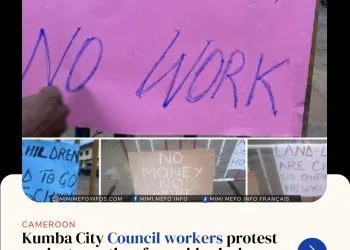 Kumba council workers protest unpaid wages