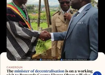 The minister of decentralisation is on a working visit to Bamenda. George Elanga Obam will also lay the foundation stone of the office of the North West Regional Assembly