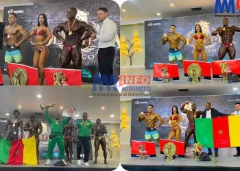 Bodybuilders from Cameroon raise the flag high
