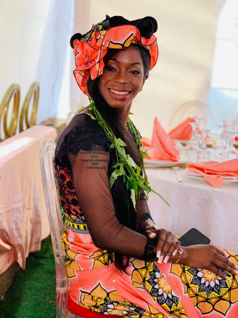 Claudine Falonne Meffometou Tcheno on her tradditional wedding day