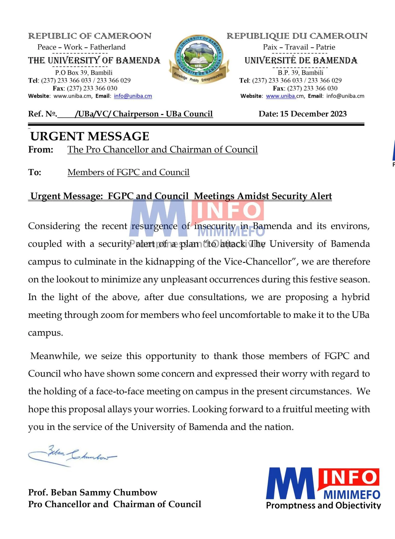 Pro Chancellor Letter Scaled