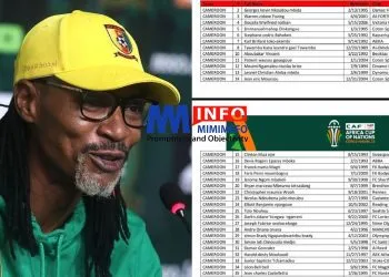 Rigobert Song's Preliminary Squad