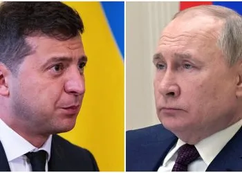 Ukrainian President Volodymyr Zelensky and Vladimir Putin
