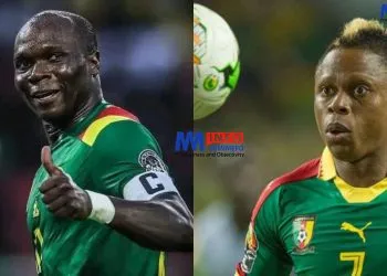 Cameroon forward Clinton Njie and Team Captain, Vincent Aboubakar