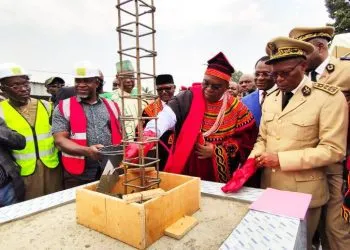 Louis Paul Motaze lays foundation stone in Bamenda