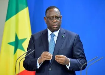 Macky Sall on the election day in Senegal