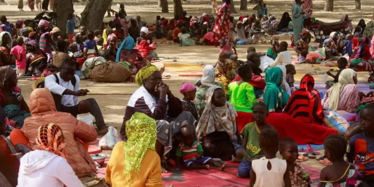 Cameroonians who fled deadly intercommunal violence in between Arab Choa herders and Mousgoum and Massa farming communities are seen at a temporary refugee camp in Farcha district, Ndjamena, Chad, December 9, 2021. REUTERS/Mahamat Ramadane