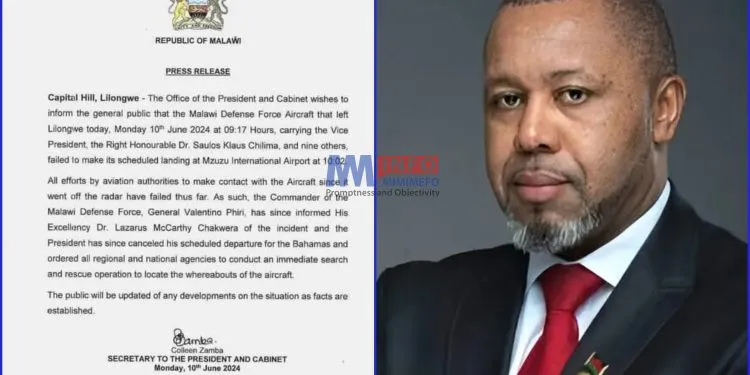 Malawi Vice-President and others go missing