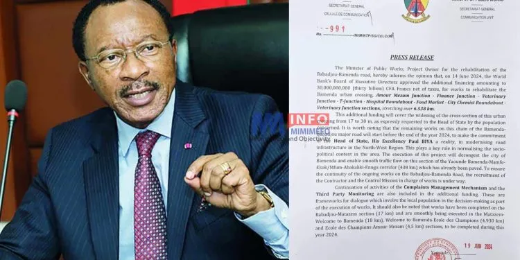 World Bank approves more funding for road construction in Bamenda