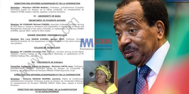 Biya makes new appointments at universities