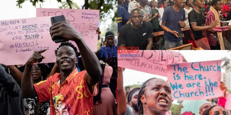 Kenyan youths take protest to church